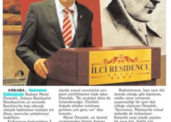 Yarın Gazetesi-20.12.2012-Badminton Olimpik Tesisini Bekliyor