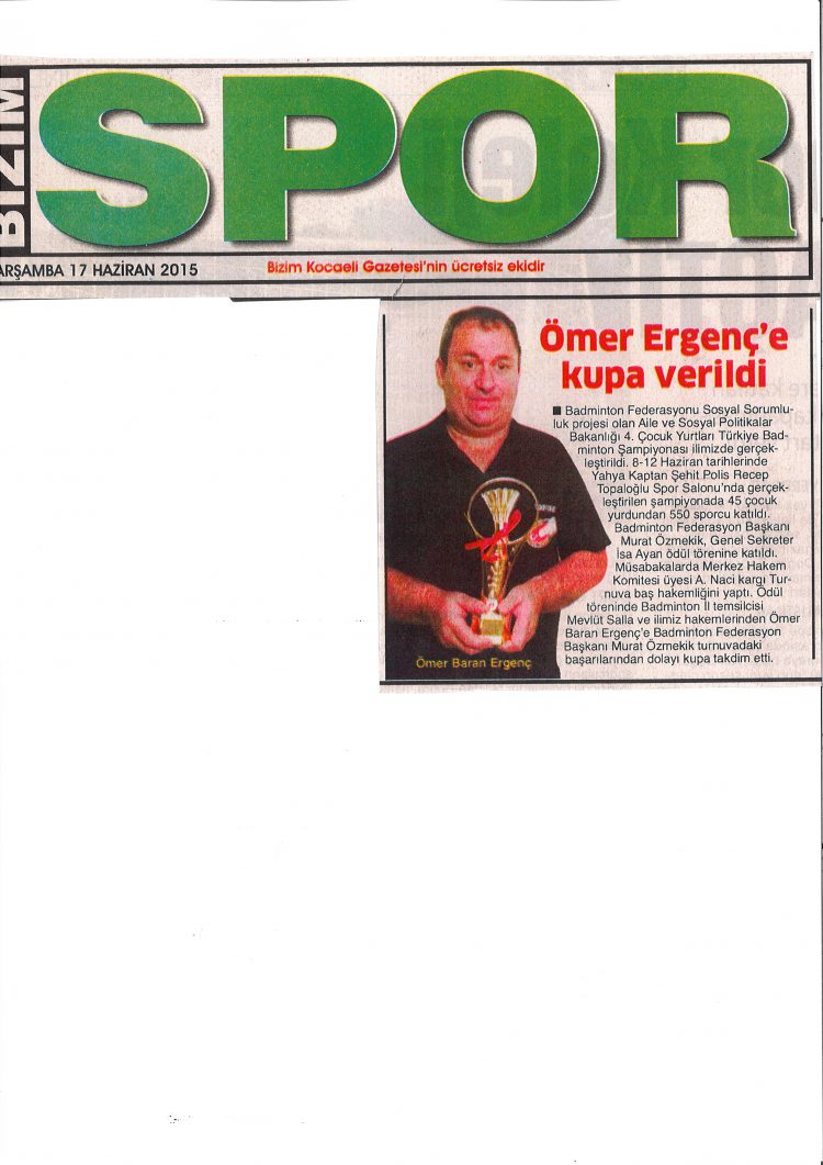 Ömer Ergenç’e Kupa Verildi.