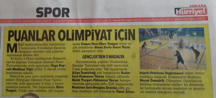 Hürriyet Gazetesi-10.10.2015-Puanlar Olimpiyat İçin