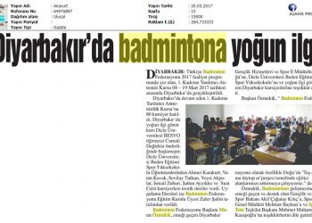 Anayurt – 20.03.2017 – Diyarbakır’da Badminton’a Yoğun İlgi
