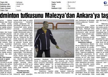 Aşıkpaşa – 14.04.2017 – Badminton tutkusu Malezya’dan Ankara’ya taşıdı