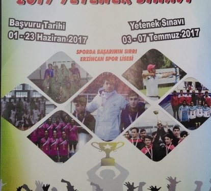 Erzincan Spor Lisesi Sınavı ile İlgili Duyuru